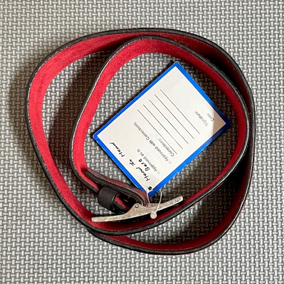 Embroidered genuine leather belt - Picture 1 of 4